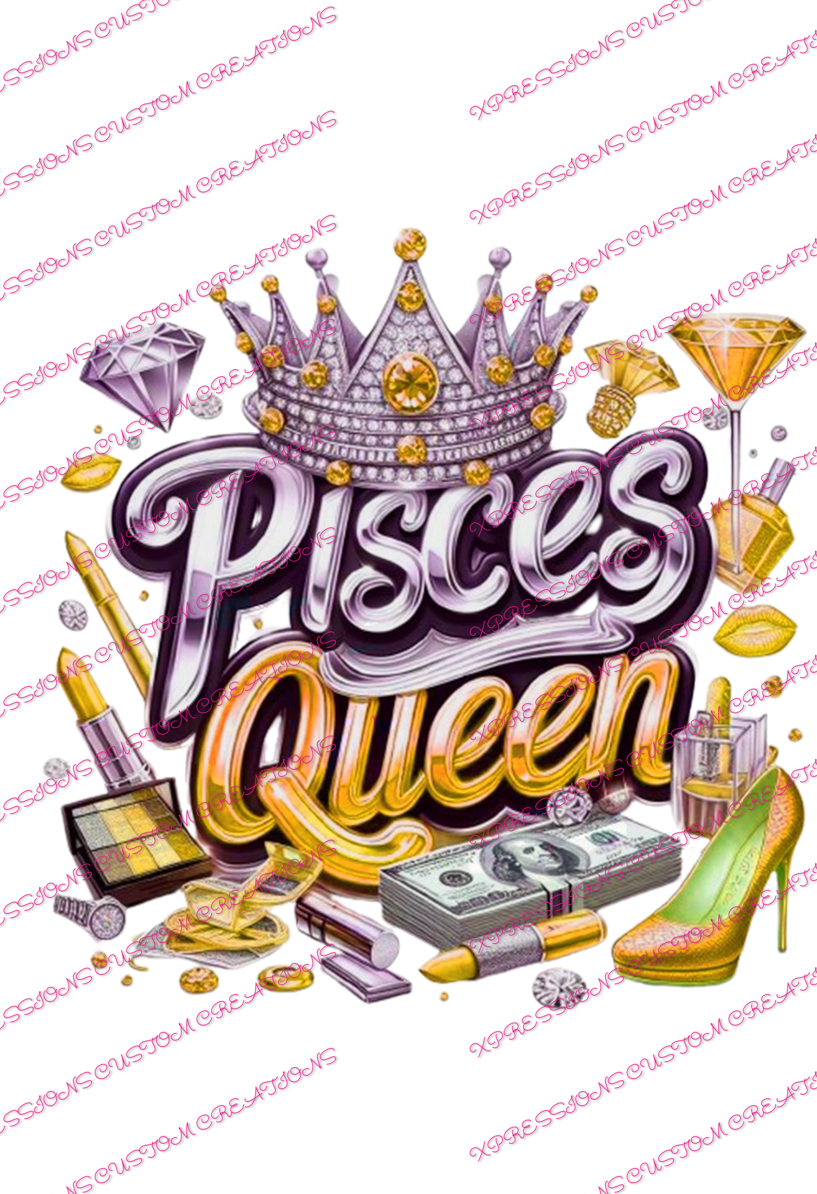 Pisces Queen Sublimation Print- We Print you Press!