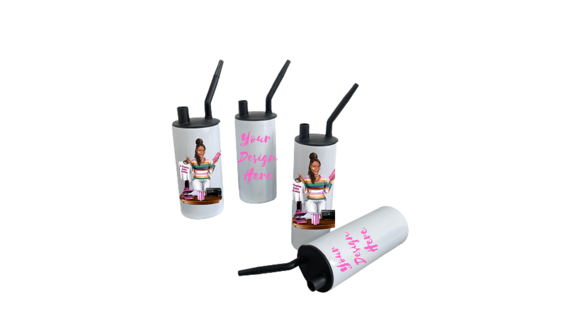 (1) Blank Customizable Straight Skinny Sublimation Bong/Hookah/Polar Cup